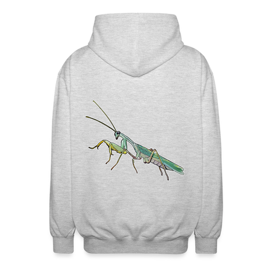 Unisex Zip-Hoodie Sphodromantis lineola male - Hellgrau meliert