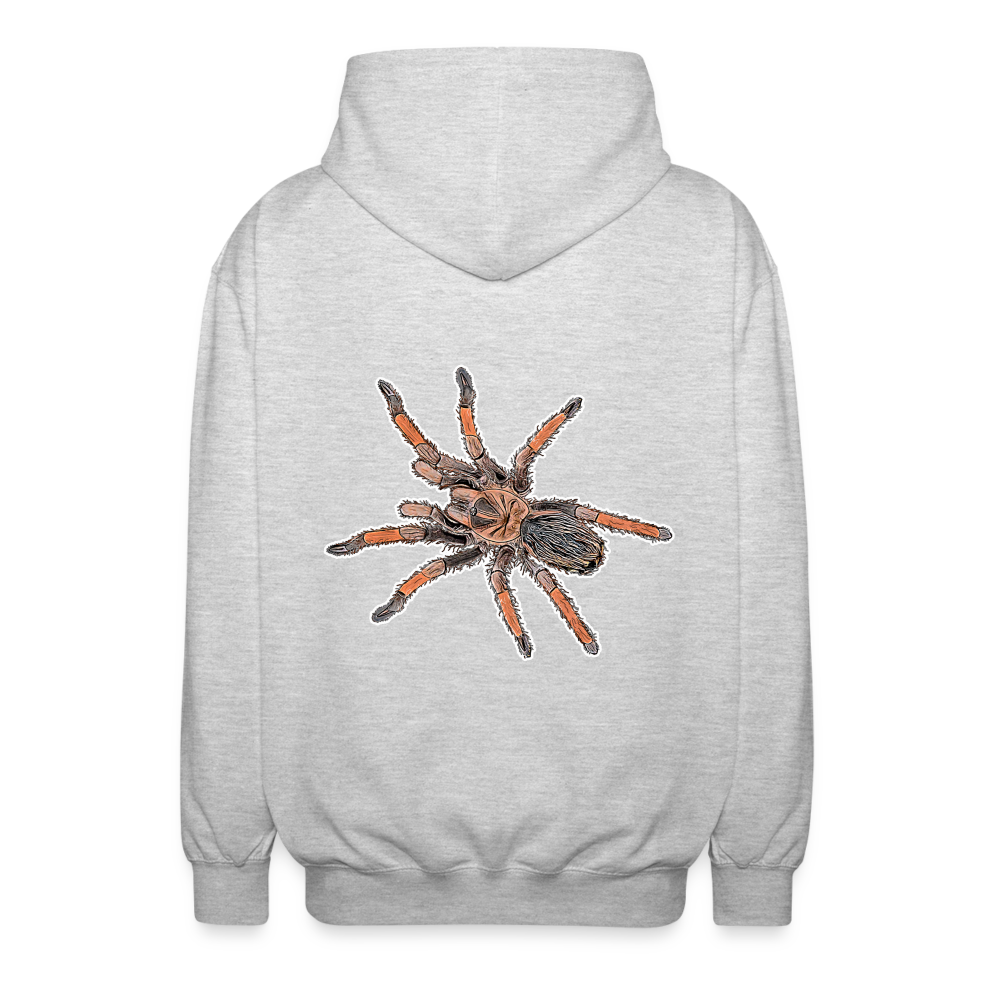 Unisex Zip-Hoodie Brachypelma emilia - Hellgrau meliert