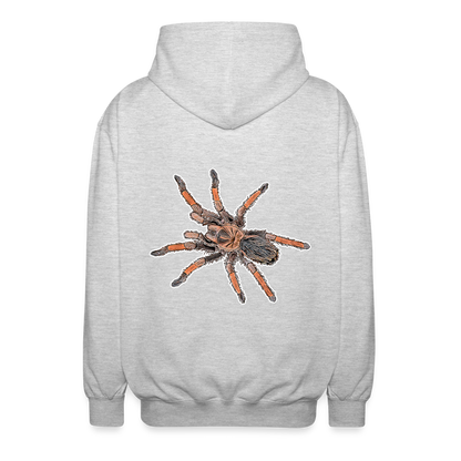 Unisex Zip-Hoodie Brachypelma emilia - Hellgrau meliert