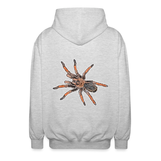 Unisex Zip-Hoodie Brachypelma emilia - Hellgrau meliert