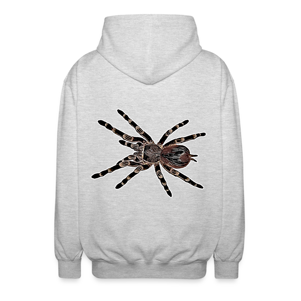 Unisex Zip-Hoodie Acanthoscurria geniculata - Hellgrau meliert