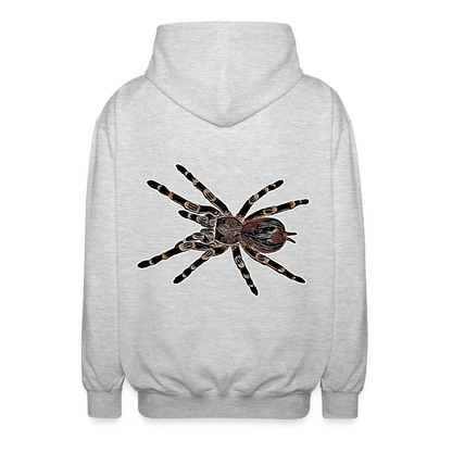 Unisex Zip-Hoodie Acanthoscurria geniculata - Hellgrau meliert