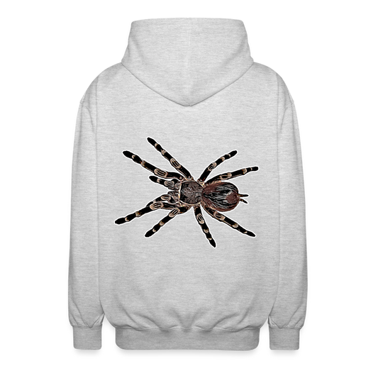 Unisex Zip-Hoodie Acanthoscurria geniculata - Hellgrau meliert