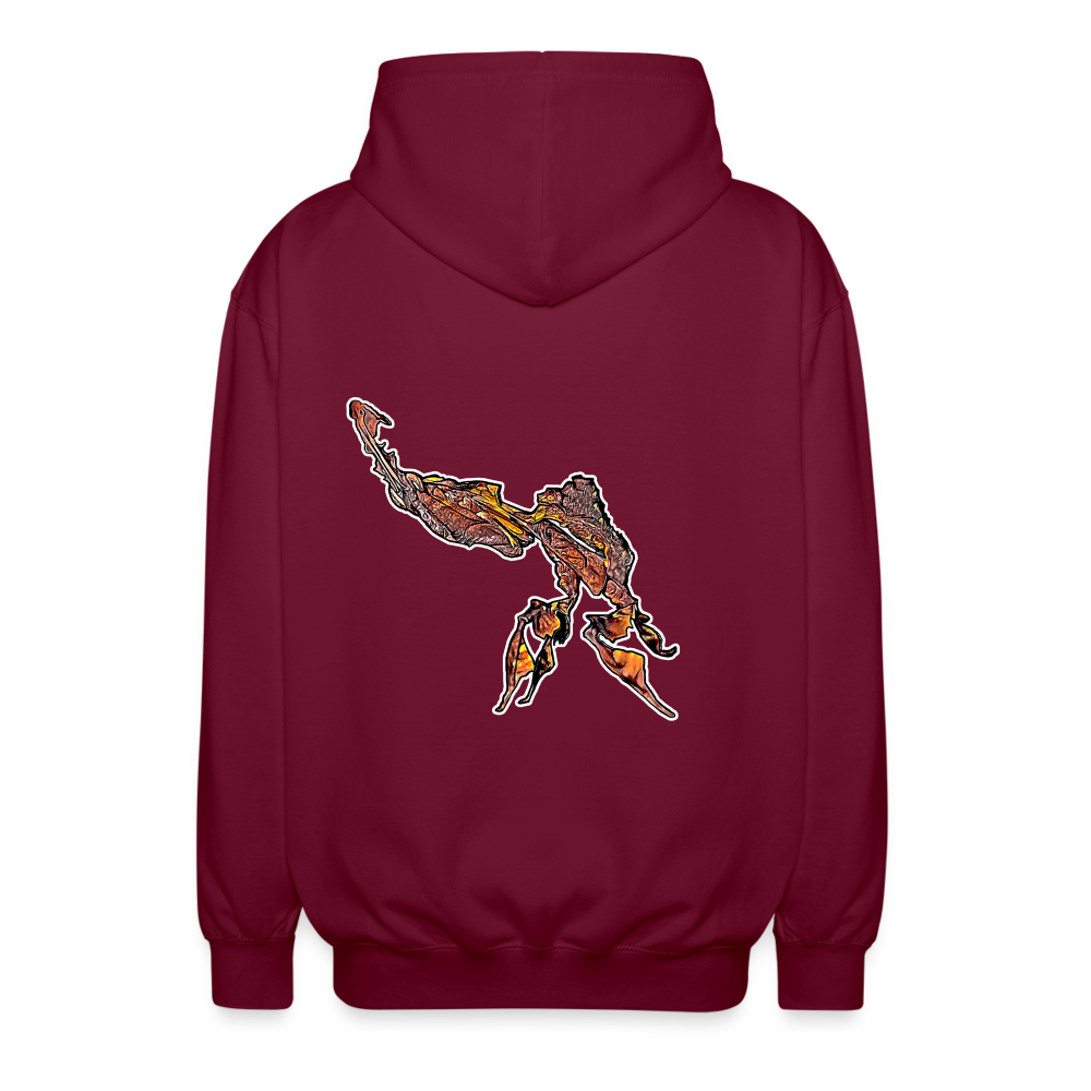 Unisex Zip-Hoodie Phyllocrania paradoxa male - Bordeaux