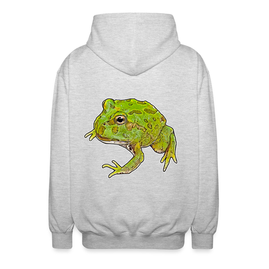 Unisex Zip-Hoodie Ceratophrys cranwelli Peppermint Blue - Hellgrau meliert