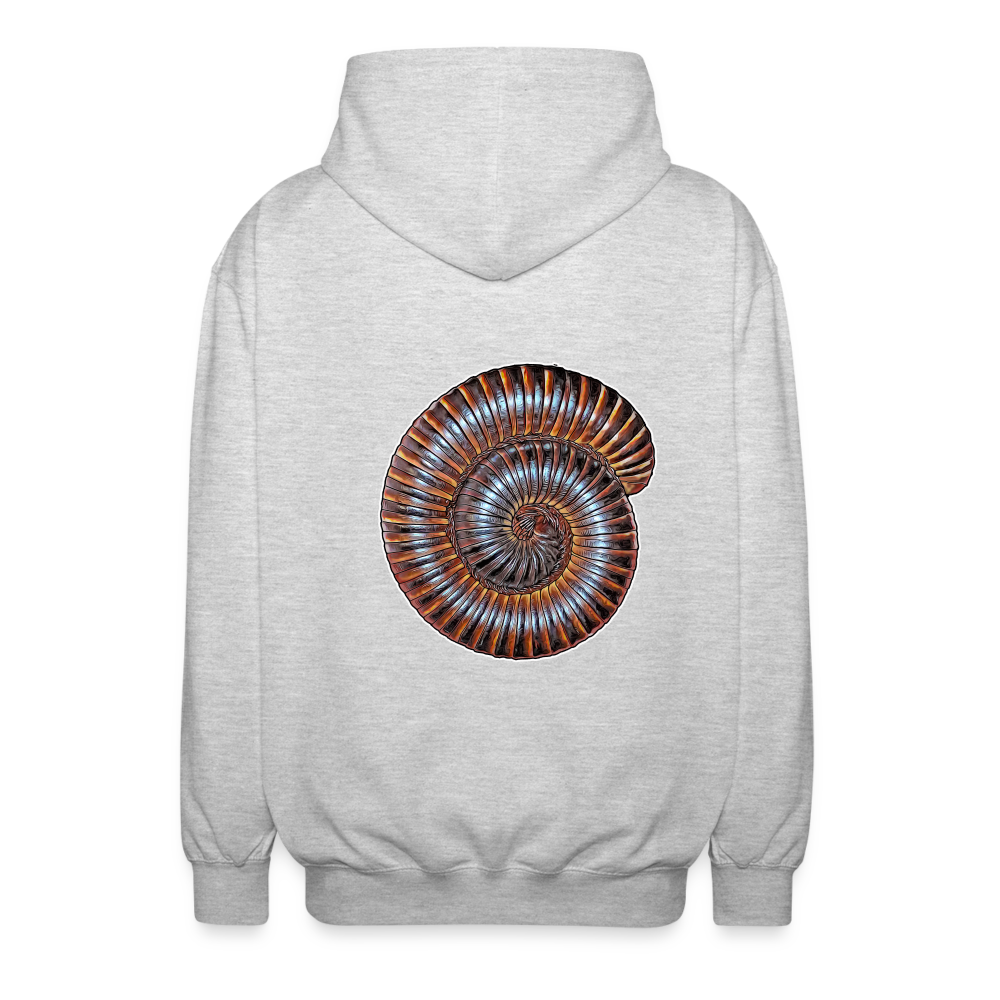 Unisex Zip-Hoodie Archispirostreptus gigas - Hellgrau meliert