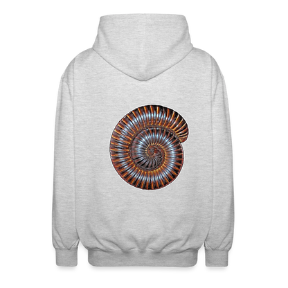 Unisex Zip-Hoodie Archispirostreptus gigas - Hellgrau meliert