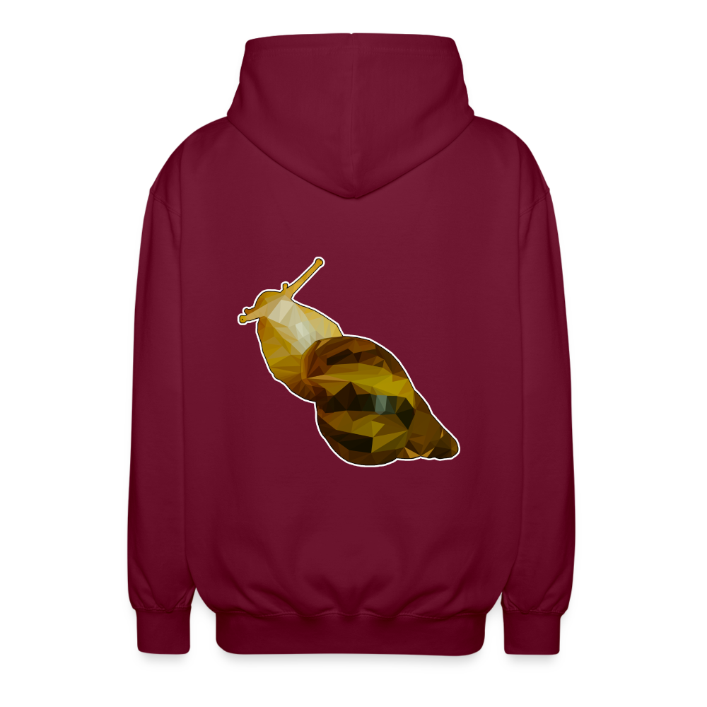 Unisex Zip-Hoodie Achatina reticulata Low Poly - Bordeaux