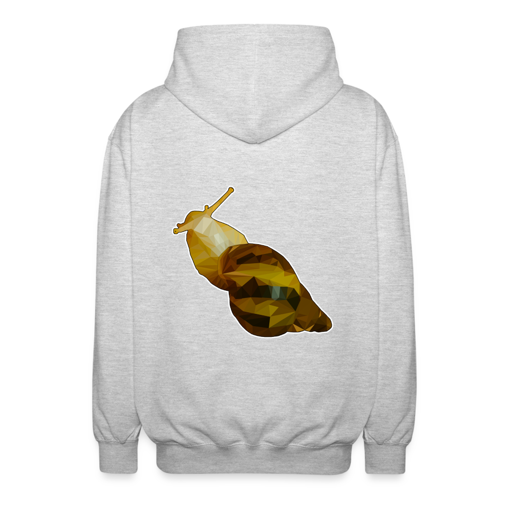 Unisex Zip-Hoodie Achatina reticulata Low Poly - Hellgrau meliert