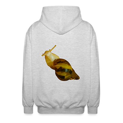 Unisex Zip-Hoodie Achatina reticulata Low Poly - Hellgrau meliert