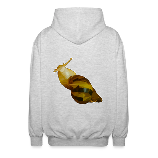 Unisex Zip-Hoodie Achatina reticulata Low Poly - Hellgrau meliert