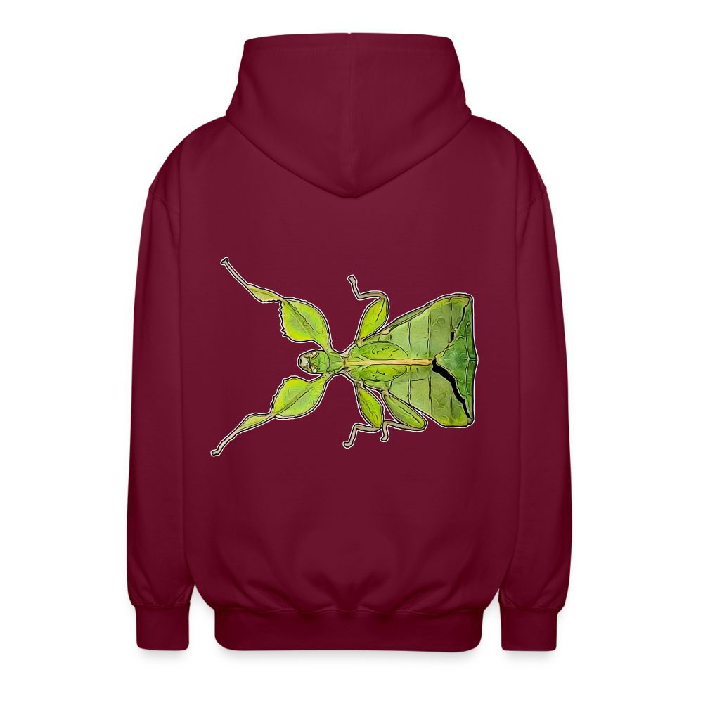 Unisex Zip-Hoodie Phyllium philippinicum female - Bordeaux