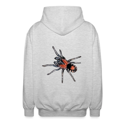 Unisex Zip-Hoodie Cyriocosmus elegans - Hellgrau meliert