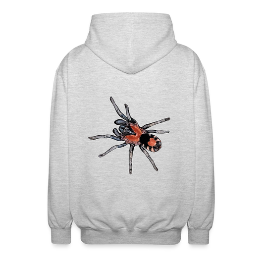 Unisex Zip-Hoodie Cyriocosmus elegans - Hellgrau meliert