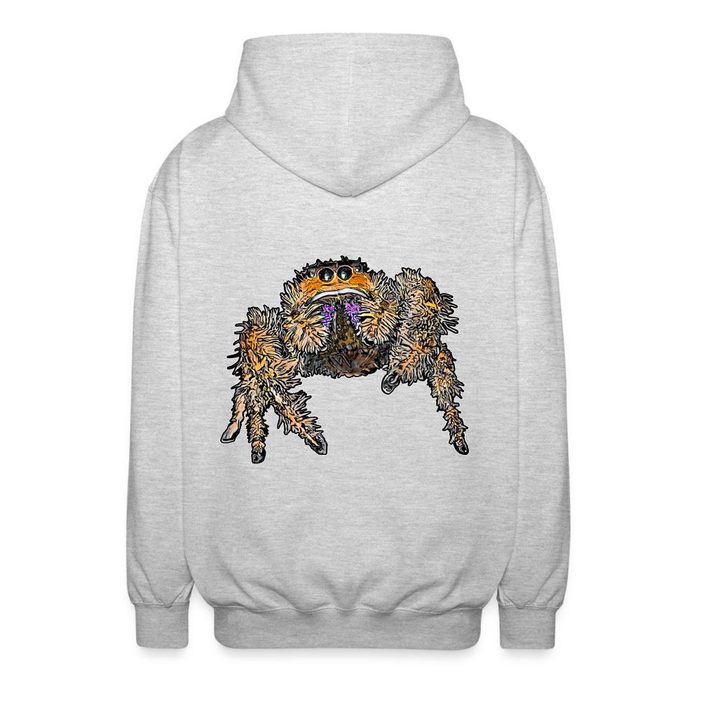 Unisex Zip-Hoodie Phidippus regius Everglades female - Hellgrau meliert