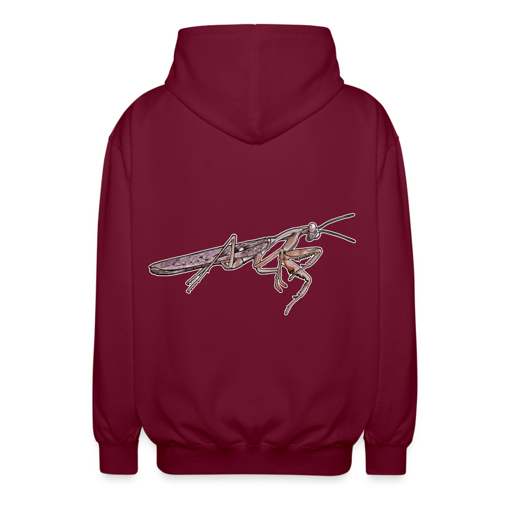 Unisex Zip-Hoodie Rhombodera kirbyi male - Bordeaux