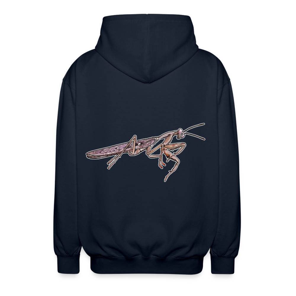 Unisex Zip-Hoodie Rhombodera kirbyi male - Navy