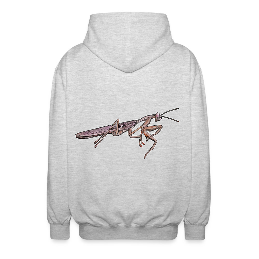 Unisex Zip-Hoodie Rhombodera kirbyi male - Hellgrau meliert