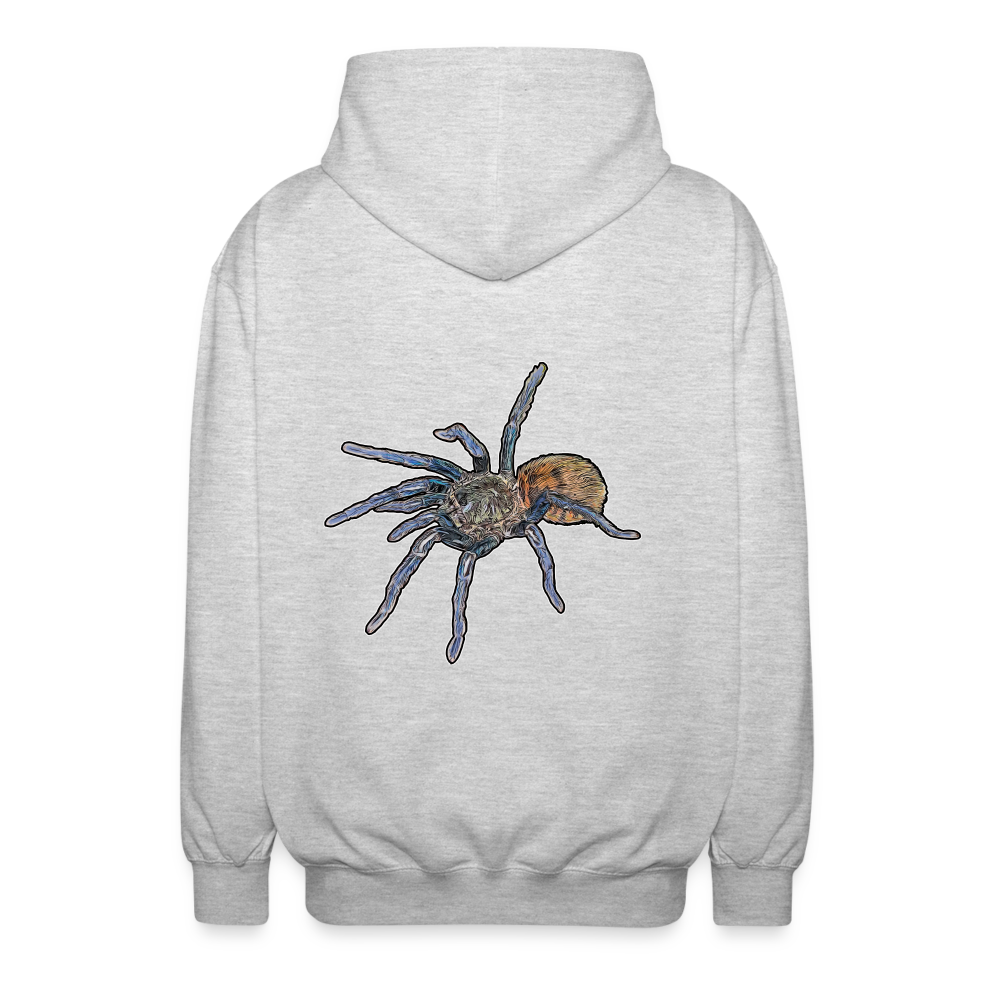 Unisex Zip-Hoodie Chromatopelma cyaneopubescens - Hellgrau meliert