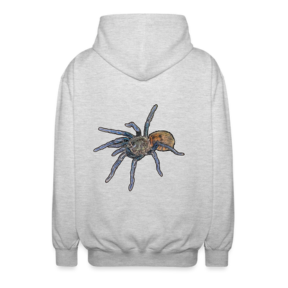 Unisex Zip-Hoodie Chromatopelma cyaneopubescens - Hellgrau meliert