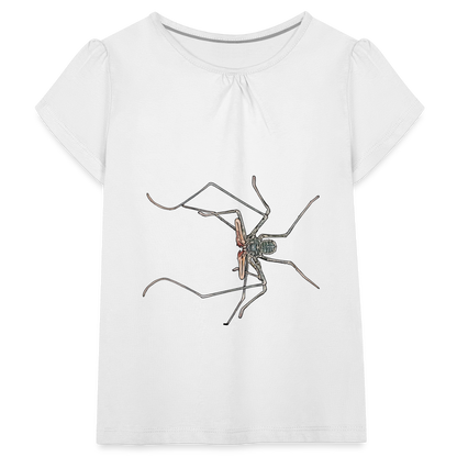 Mädchen-T-Shirt mit Raffungen Euphrynichus bacillifer - weiß