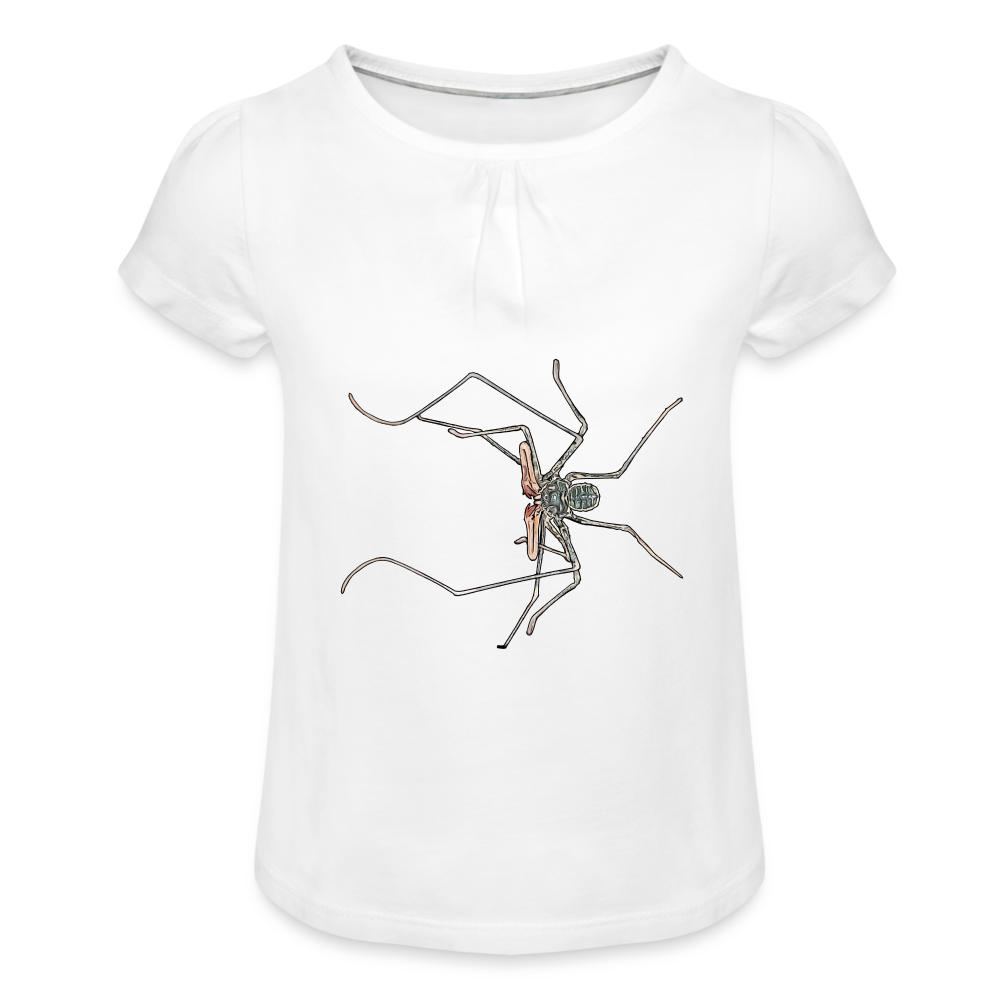 Mädchen-T-Shirt mit Raffungen Euphrynichus bacillifer - weiß