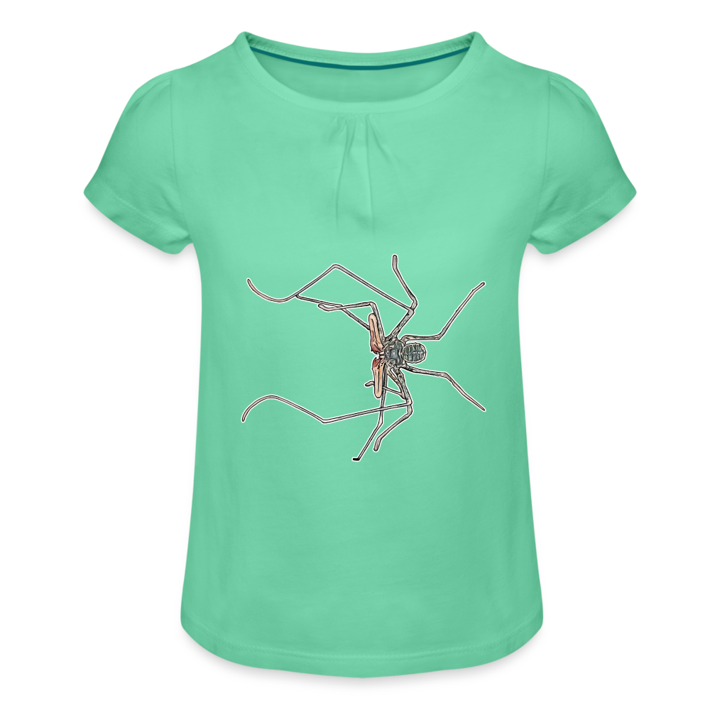 Mädchen-T-Shirt mit Raffungen Euphrynichus bacillifer - Mintgrün