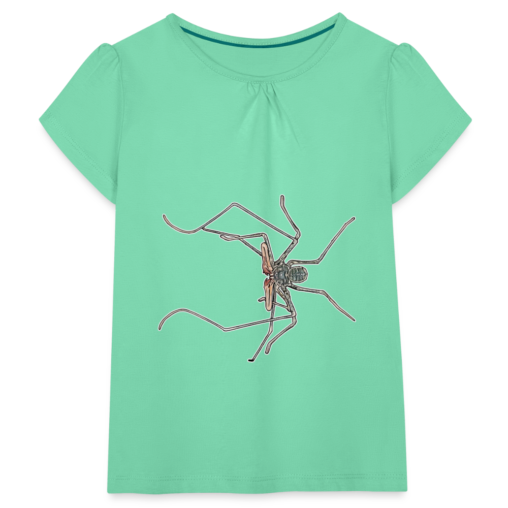 Mädchen-T-Shirt mit Raffungen Euphrynichus bacillifer - Mintgrün