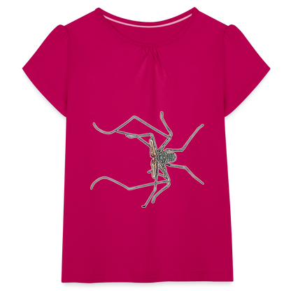 Mädchen-T-Shirt mit Raffungen Euphrynichus bacillifer - Fuchsia