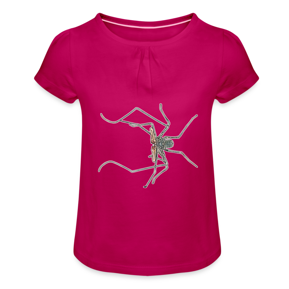Mädchen-T-Shirt mit Raffungen Euphrynichus bacillifer - Fuchsia