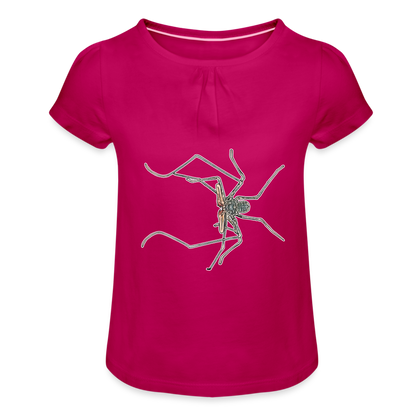 Mädchen-T-Shirt mit Raffungen Euphrynichus bacillifer - Fuchsia