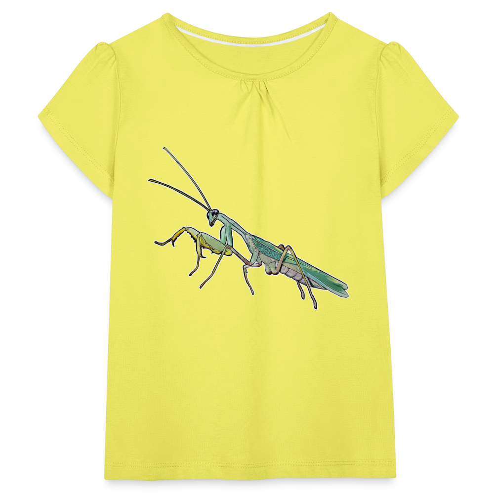 Mädchen-T-Shirt mit Raffungen Sphodromantis lineola male - Gelb