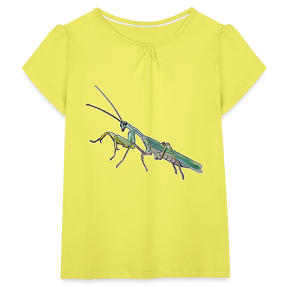 Mädchen-T-Shirt mit Raffungen Sphodromantis lineola male - Gelb