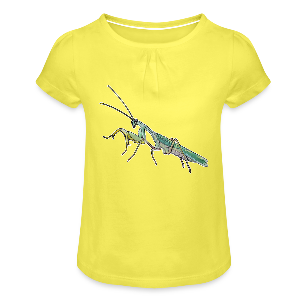 Mädchen-T-Shirt mit Raffungen Sphodromantis lineola male - Gelb