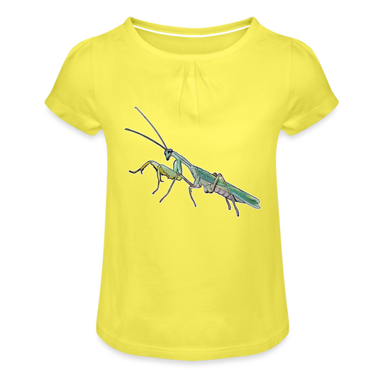 Mädchen-T-Shirt mit Raffungen Sphodromantis lineola male - Gelb