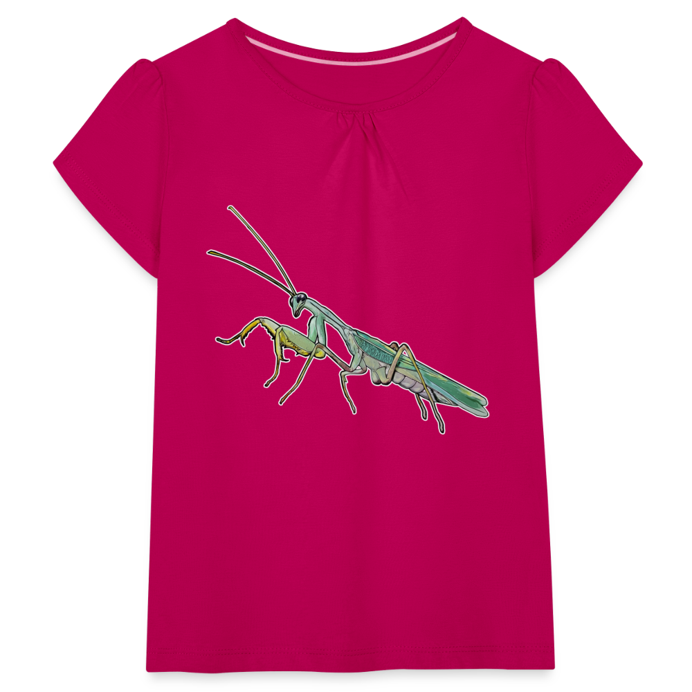 Mädchen-T-Shirt mit Raffungen Sphodromantis lineola male - Fuchsia