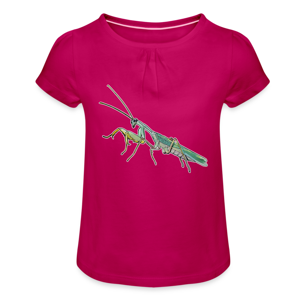 Mädchen-T-Shirt mit Raffungen Sphodromantis lineola male - Fuchsia