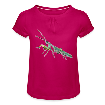 Mädchen-T-Shirt mit Raffungen Sphodromantis lineola male - Fuchsia