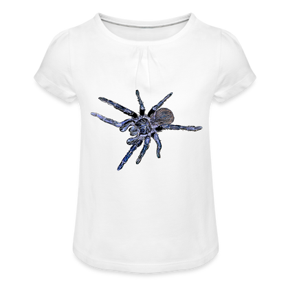 Mädchen-T-Shirt mit Raffungen Pterinopelma sazimai - weiß