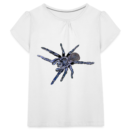 Mädchen-T-Shirt mit Raffungen Pterinopelma sazimai - weiß