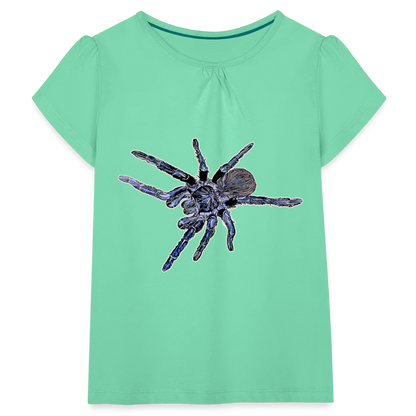 Mädchen-T-Shirt mit Raffungen Pterinopelma sazimai - Mintgrün