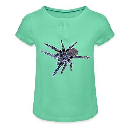 Mädchen-T-Shirt mit Raffungen Pterinopelma sazimai - Mintgrün