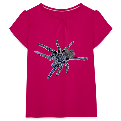Mädchen-T-Shirt mit Raffungen Pterinopelma sazimai - Fuchsia