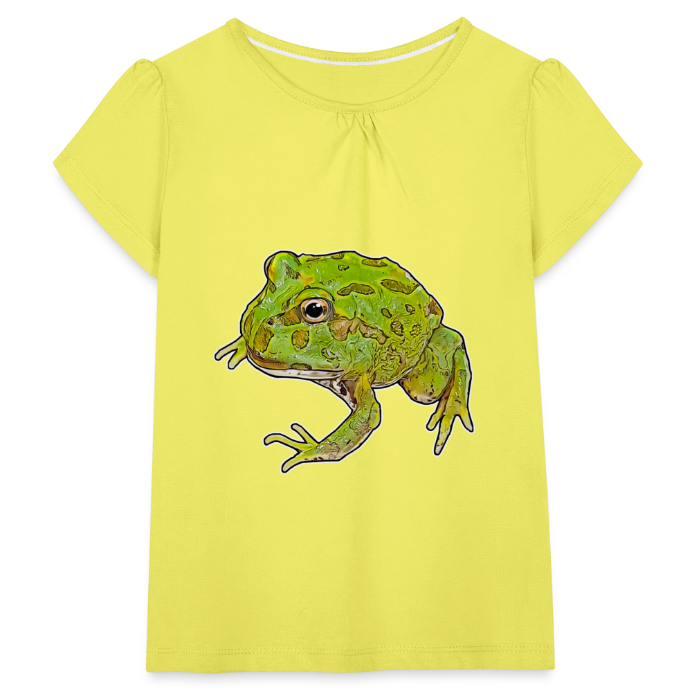 Mädchen-T-Shirt mit Raffungen Ceratophrys cranwelli Peppermint Blue - Gelb