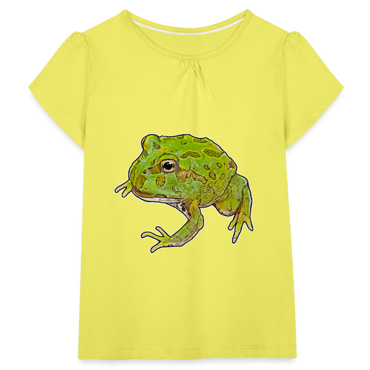 Mädchen-T-Shirt mit Raffungen Ceratophrys cranwelli Peppermint Blue - Gelb