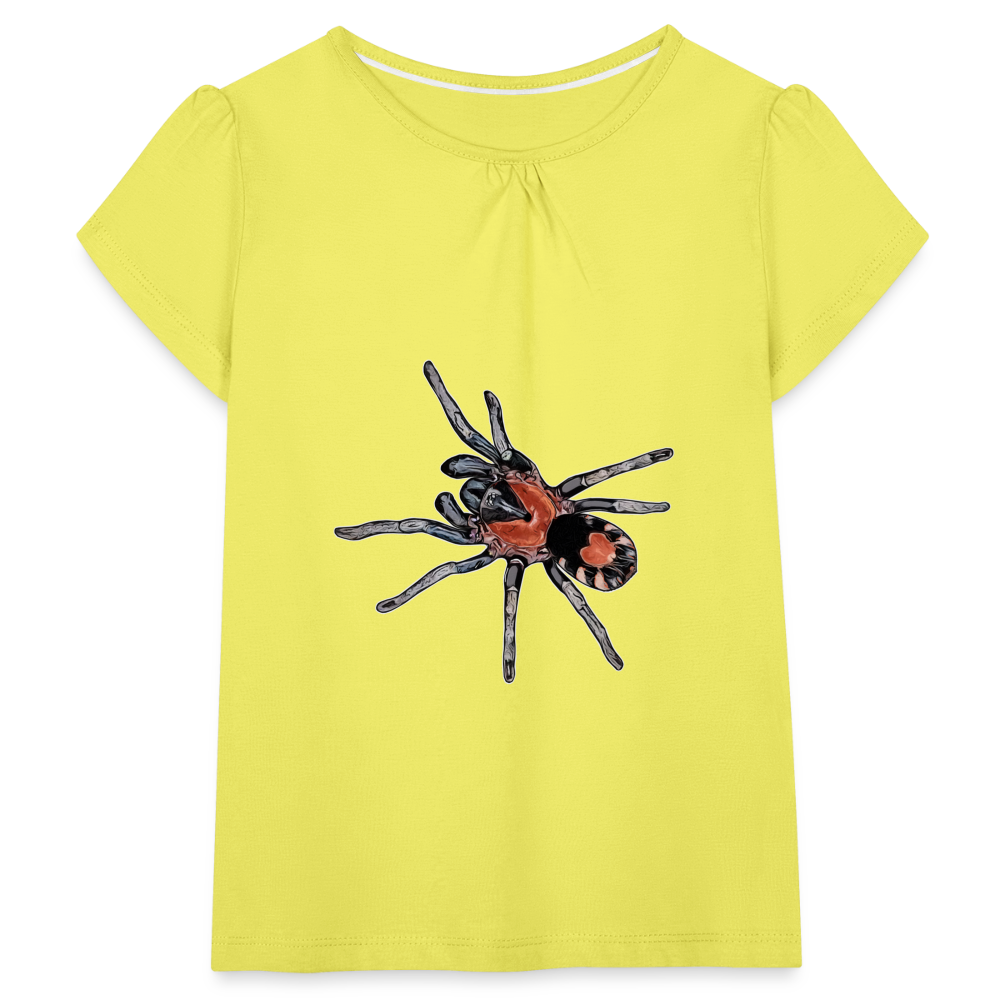 Mädchen-T-Shirt mit Raffungen Cyriocosmus elegans - Gelb