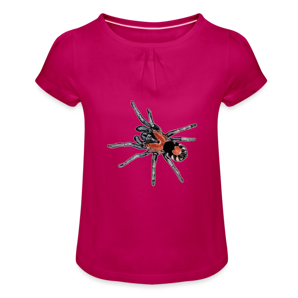 Mädchen-T-Shirt mit Raffungen Cyriocosmus elegans - Fuchsia