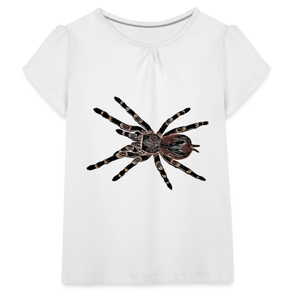 Mädchen-T-Shirt mit Raffungen Acanthoscurria geniculata - weiß
