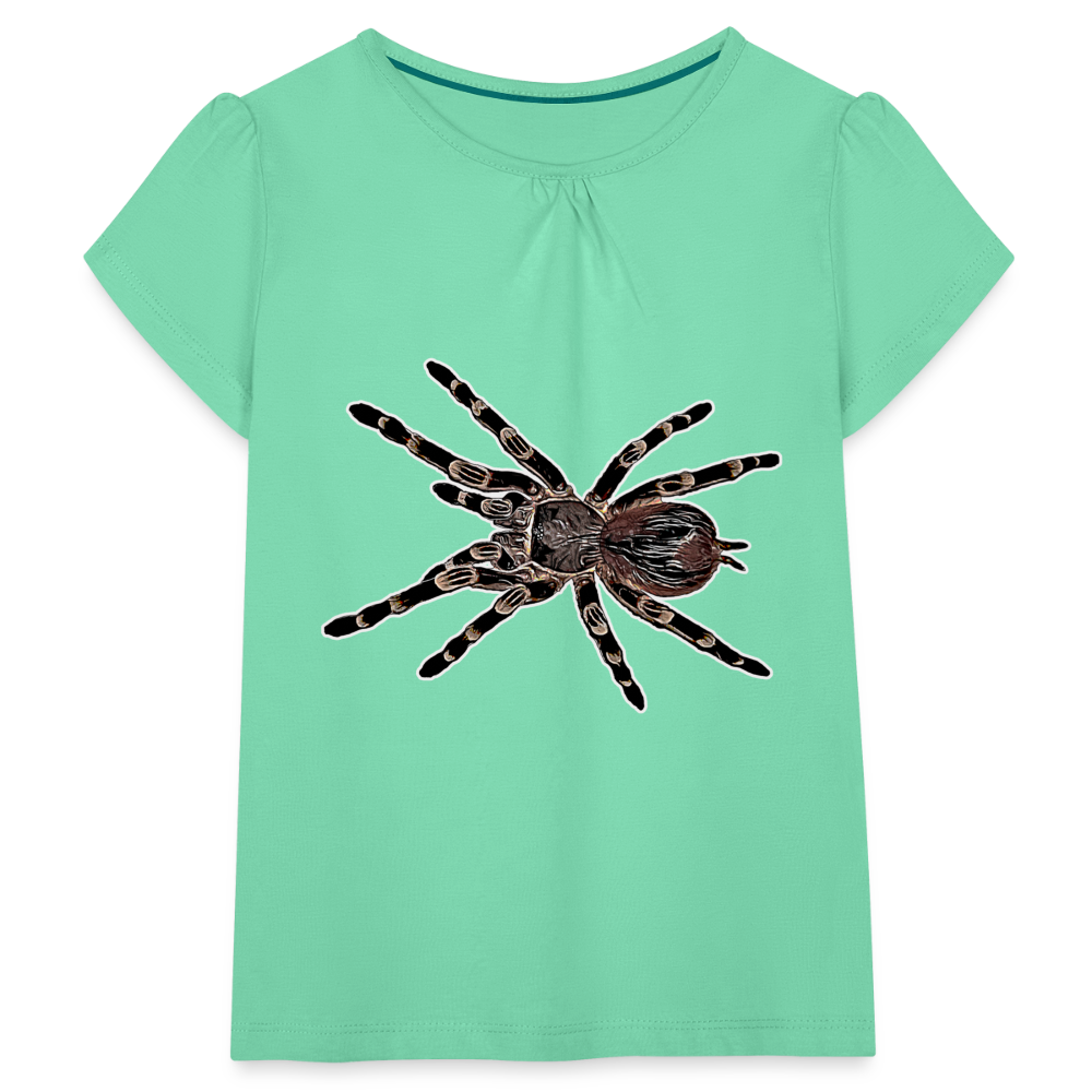Mädchen-T-Shirt mit Raffungen Acanthoscurria geniculata - Mintgrün