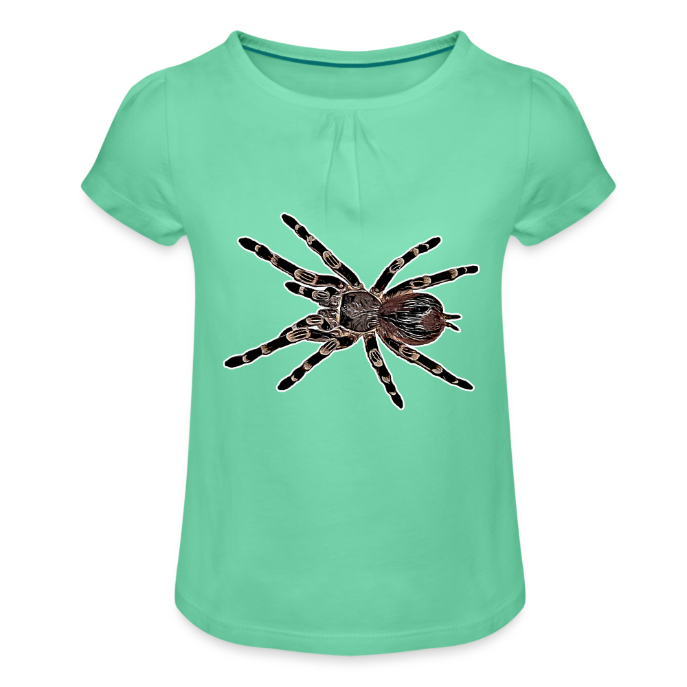 Mädchen-T-Shirt mit Raffungen Acanthoscurria geniculata - Mintgrün